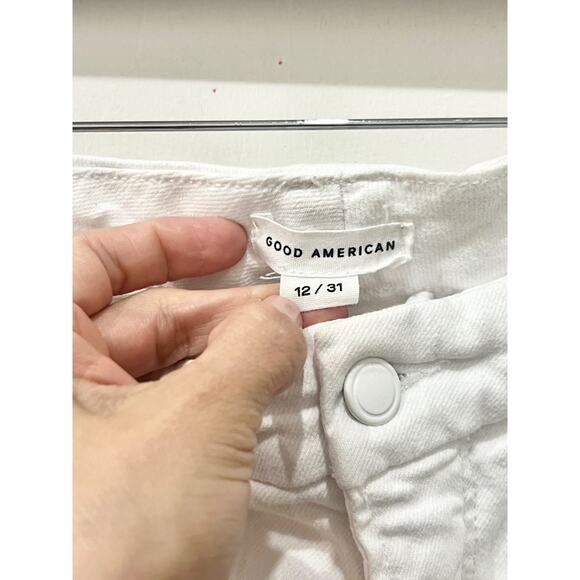 Good American Good Legs High Waisted Straight Jeans W037 White Women's Size 12 - Picture 4 of 5